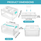 24QT Clear Craft Storage Bin – Removable Trays & Adjustable Dividers for Organized Home & Craft Storage