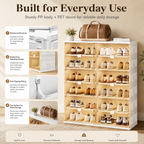 Foldable Shoe Organizer with Clear Magnetic Doors – Space-Saving Shoe Storage Cabinet