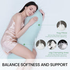 Pea Pod Full Body Pillow, Long Support Pillow for Adult Side Sleeping