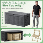 120 Gallon Outdoor Storage Deck Box – Weatherproof Patio & Garden Storage with Dividers