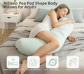 Pea Pod Full Body Pillow, Long Support Pillow for Adult Side Sleeping
