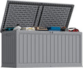 120 Gallon Outdoor Storage Deck Box – Weatherproof Patio & Garden Storage with Dividers