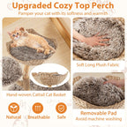 Pear Wood 4‑Level Cat Tower, Woven Basket Perch, Cozy Condo & Jute Scratching Posts for Indoor Cats