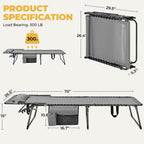 26.4" Outdoor Folding Tanning Chair, 5-Position Adjustable Reclining Lounge Chair in Gray