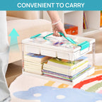 24QT Clear Craft Storage Bin – Removable Trays & Adjustable Dividers for Organized Home & Craft Storage