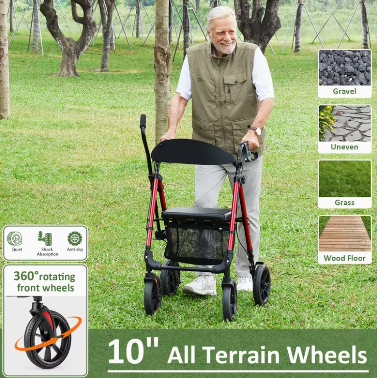 Foldable Rollator Walker with Seat | Lightweight for Seniors- 🔥🔥LIMITED-TIME 50% OFF🔥🔥