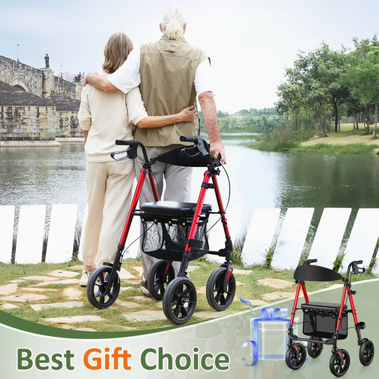 Foldable Rollator Walker with Seat | Lightweight for Seniors- 🔥🔥LIMITED-TIME 50% OFF🔥🔥